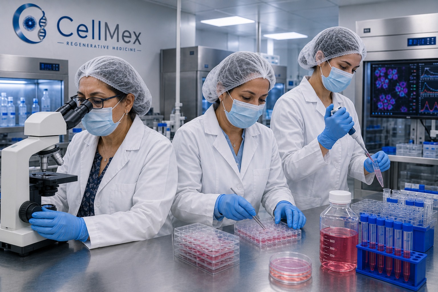 CELLMEX laboratory staff conducting regenerative medicine research