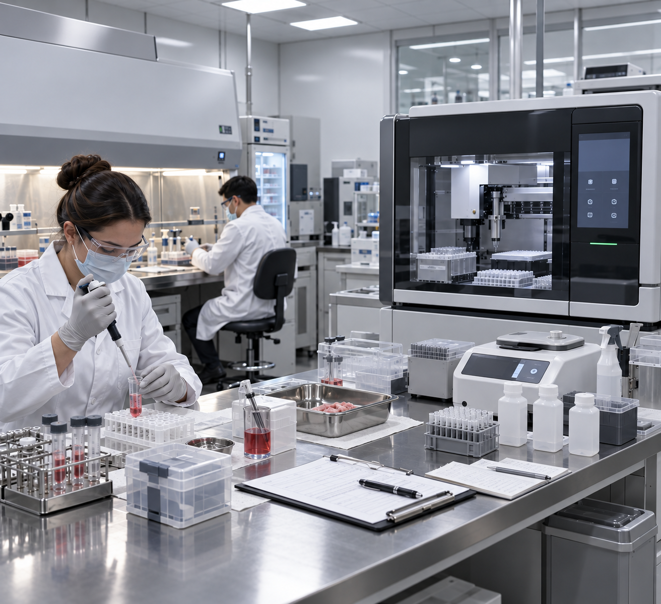 CELLMEX laboratory personnel conducting technical work