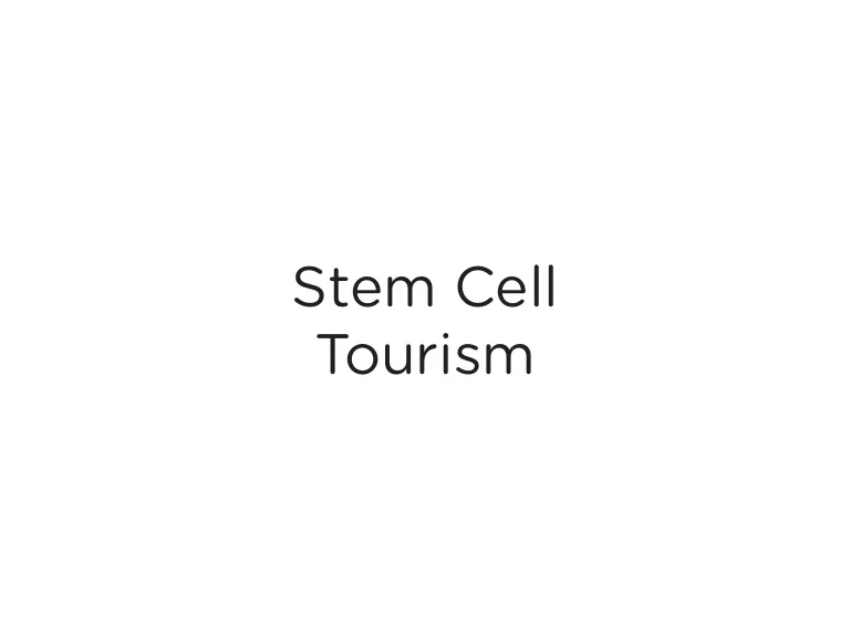 Stem Cell Tourism